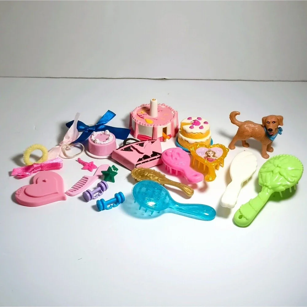 Bundle Of Barbie LOL  Similar Size Doll Accessories Food Hair Random Toy Lot
